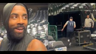 Luka Dončić messes with Kyrie Irving during the shootaround ahead of the Maverick's Game 6!!