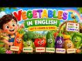 🥕 Learn Vegetables in English for Kids | Fun 3D Cartoon Vegetables! 🌽🥦