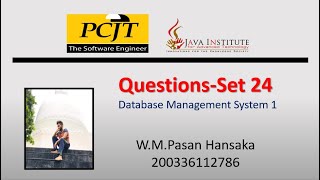 Question Set 24 | Database Management System | Java Institute