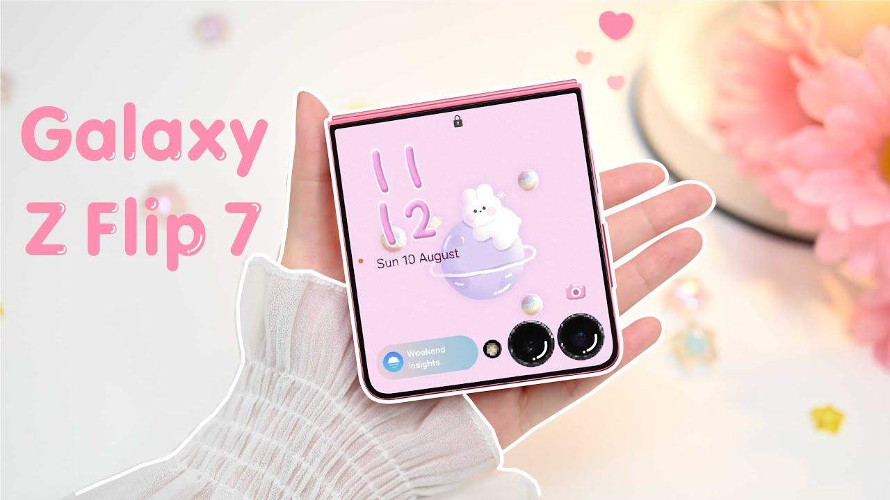 🩷Samsung Galaxy Z Flip 7 Aesthetic Unboxing & Setup ✨ cute and amazing accessories