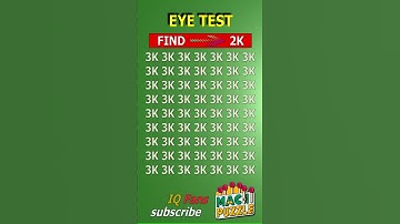 Tell me where 2K? | Brain Teaser IQ Test #shorts #different #puzzles #opticalillusion #quiz