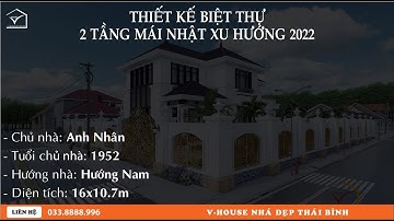 Biệt Thự 2 Tầng Mái Nhật - Thiết Kế Thi Công Trọn Gói Tại Thái Bình