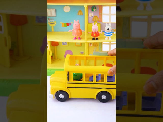 Satisfying ASMR Peppa Pig Musical Yellow School Bus #peppapig #toyunboxing #satisfying