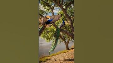 The dolphin watered the tree and the peacock built its nest on the same tree.😭#ai #tree #peacock