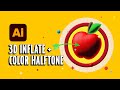 How to mix Color Halftone with 3D tools in Adobe Illustrator
