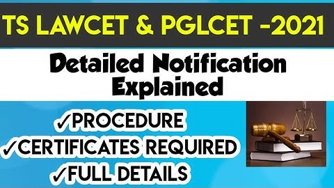 Detailed Notification | TS LAWCET & PGLCET -2021 | BY KRISHNA