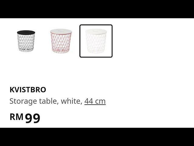 KVISTBRO Storage table, white, 17 3/8 - IKEA