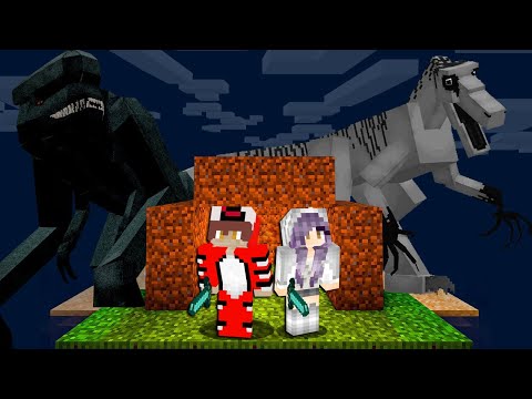 Sobreviví a Dinosaurios De Terror en una Isla Desierta en Minecraft...🦖