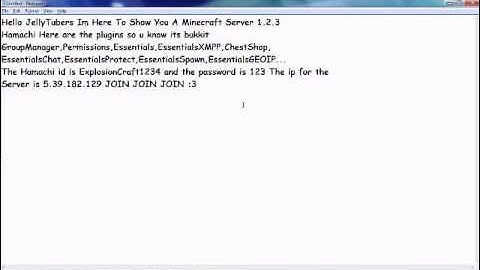 Bran new 1.2.3 Bukkit Hamachi Server Minecraft!!!!!!