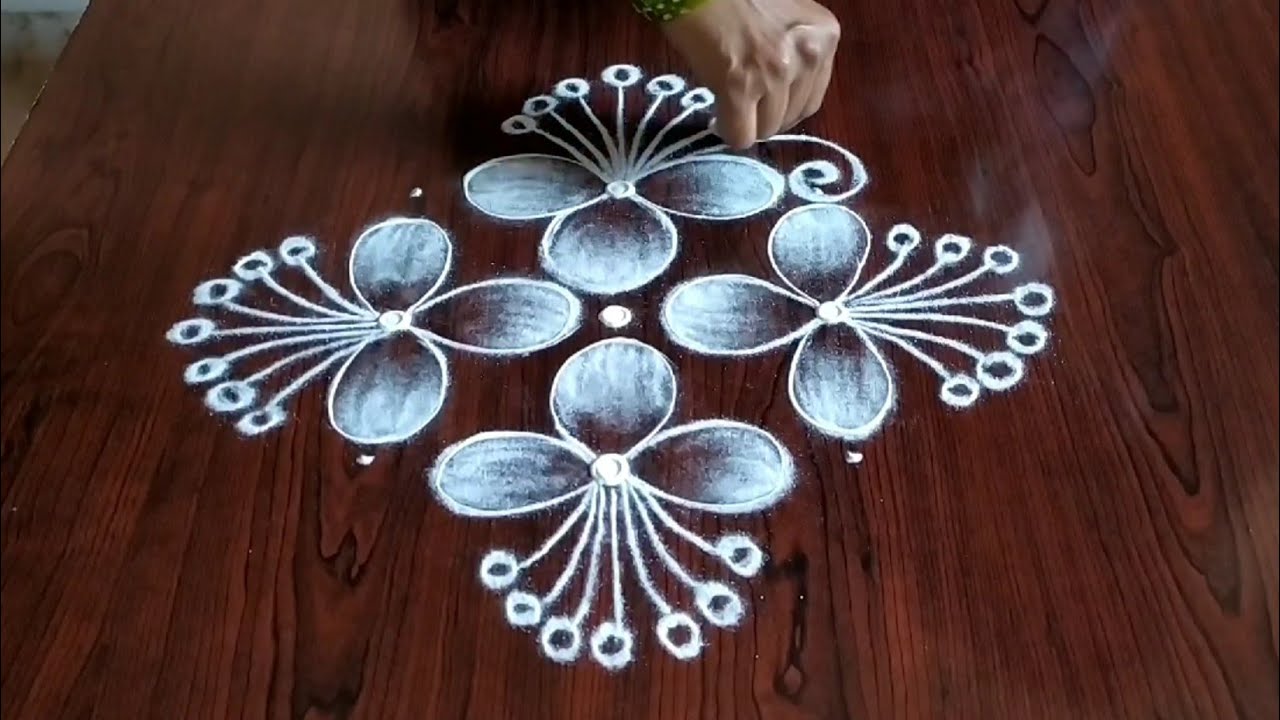 2 Beautiful Daily kolams only 3 Dot's....