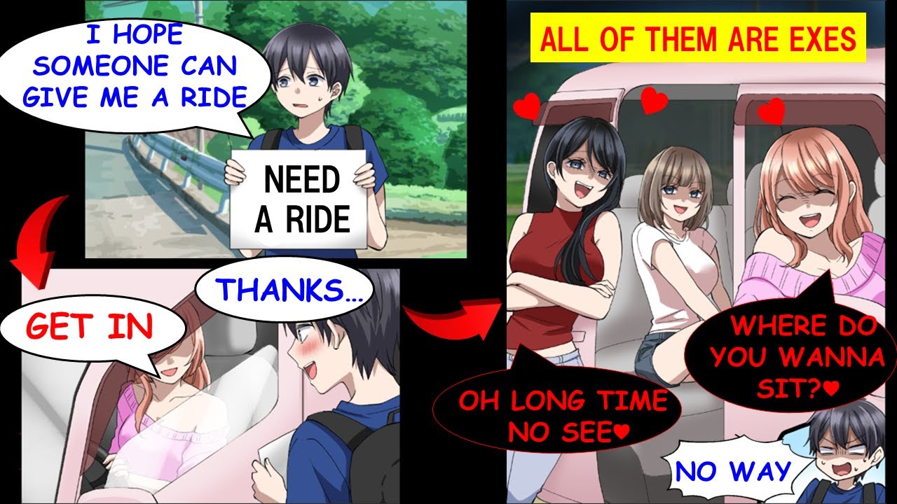 While Hitchhiking on a Solo Trip, I Got Picked Up by a Car Full of My Ex-Girlfriends.[Manga Dub]