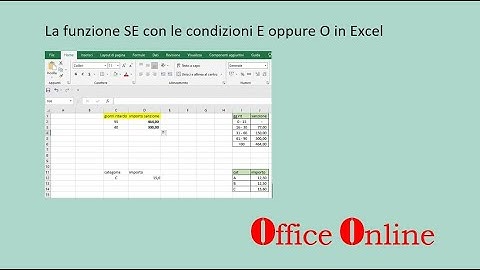 La funzione SE con le condizioni E oppure O in Excel