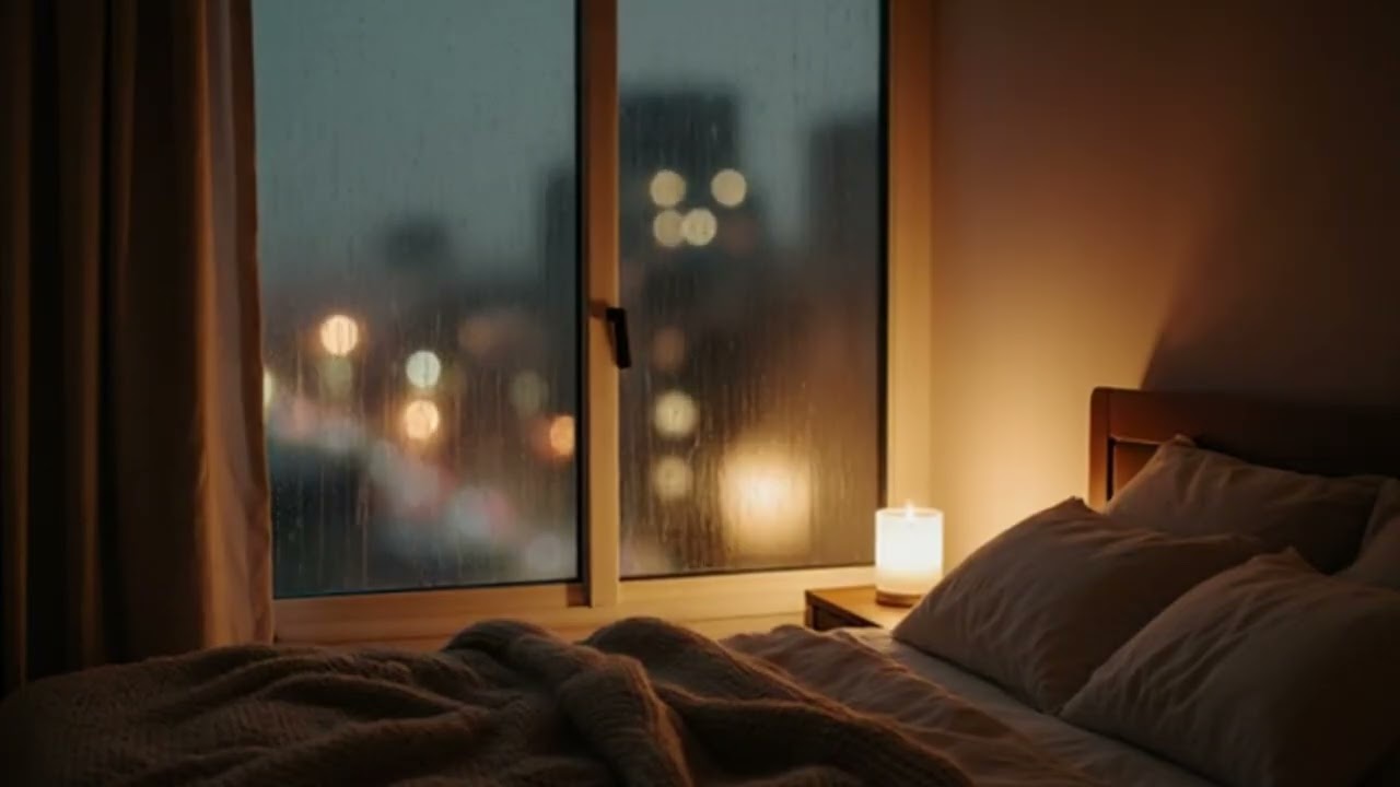 Cozy Rainy Bedroom Ambience 🌧️✨ Warm Lofi Vibes for Sleep, Study & Relax 2 Hours