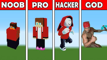 Pixel Art (NOOB vs PRO vs HACKER vs GOD) JJ in Minecraft