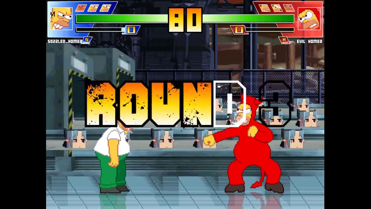 Mugen Random Battles: Team Sozzled Homer Vs Normal, Evil, Drunk and Cheap Homer Simpson