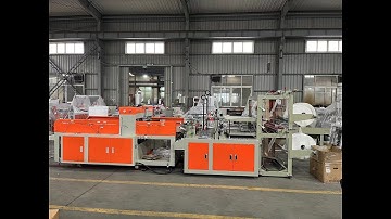 Double layer two line computer heat sealing cold cutting plastic bag making machine with puncher