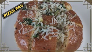 Stuffed Burger Bun | Pizzapav | Pizza Pav | Cheesy Pizza Bun | Stuffed Cheese Pav Recipe