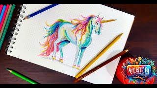 Learn to draw Unicorn | U for Unicorn | Easy Pencil Course | Step by Step