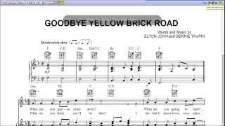 Goodbye Yellow Brick Road by Elton John - Piano Sheet Music:Teaser
