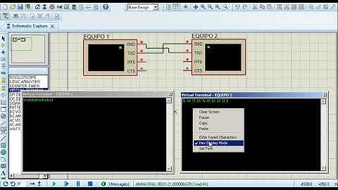 Virtual Terminal y Compim en Proteus para cominicacion serie ó UART ó RS232