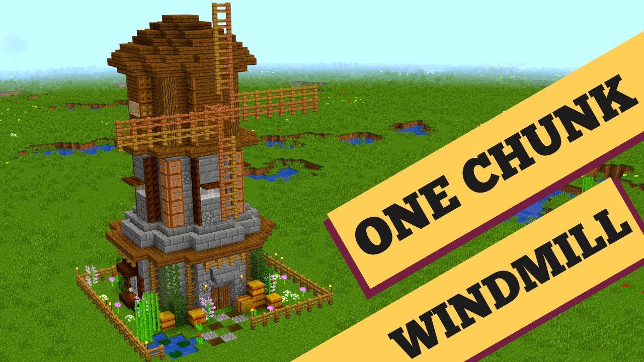 How to make a Windmill in Minecraft in ONE CHUNK: One Chunk Minecraft  Windmill tutorial - Avomance