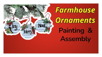 Painting and assembling the farmhouse mistletoe and holly ornaments from Winetopia on Etsy
