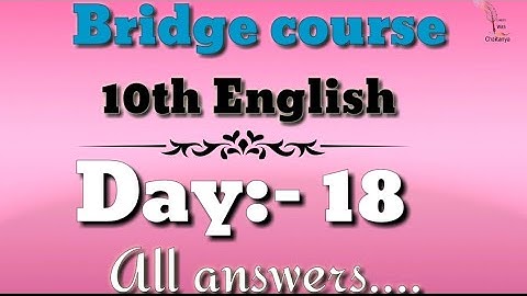 Setu abhyaskram  {bridge course} 10th English day 18