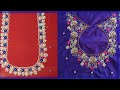 Zardosi and sequence work// new and amezing chamki work desings// aari work blouse design tutorial