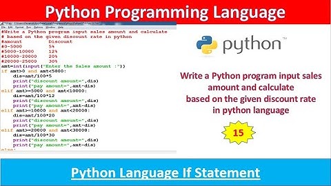 Write a Python program input sales amount and calculate based on the given discount rate in python