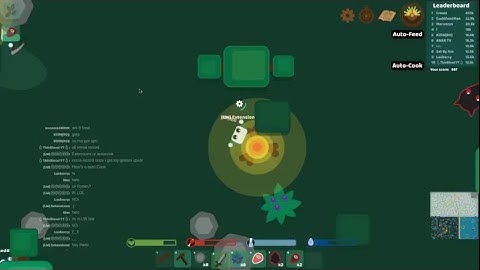 Starve.io Extensions - (1) On screen chat history, (2) Help, (3) Auto-book, (4) Auto-cook