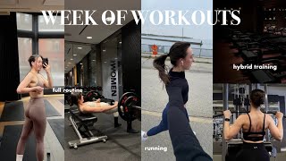 WEEK OF WORKOUTS: hybrid routine, gym, pilates & running | TONE UP how to workout & motivation screenshot 3