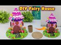 DIY Cute Fairy House Using Super Clay &amp; Cardboard Roll | Easy Fairy House Craft | Mini Fairy Home 🏡 
