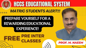 Academics Director Message to Matric Students | MATRIC Students Alert |  Prof. M. Naeem