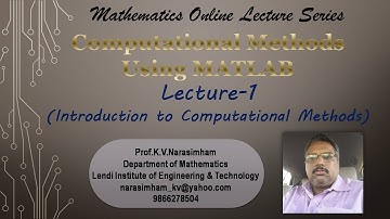 Computational Method Using MATLAB (Lecture 1-Introduction)