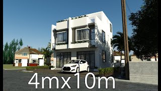 Modern  House 4mx10m (13ft x 32ft) design