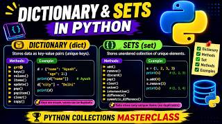 Dictionary and sets in python || dictionary and sets methods ||