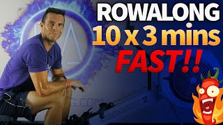 10 x 3 minutes Indoor rowing Workout  Fast Row  10KW4S3