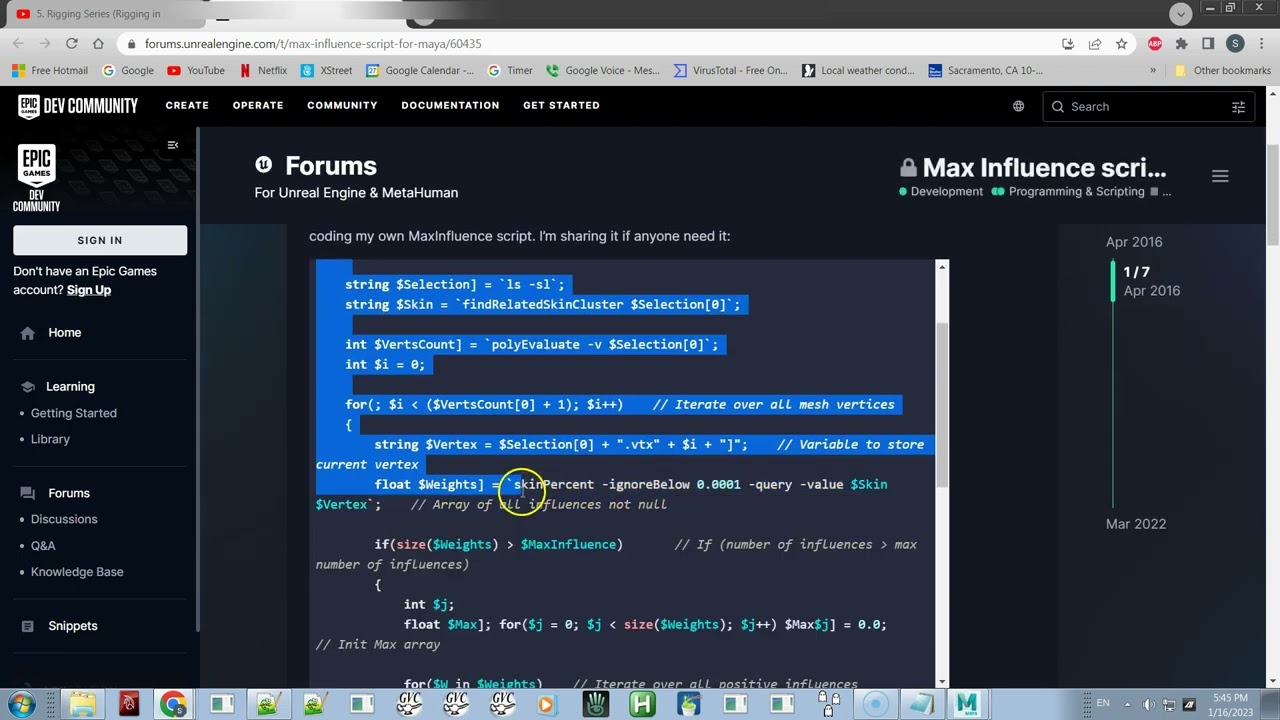 Little Known Rigging Issue & Mel Script Fix