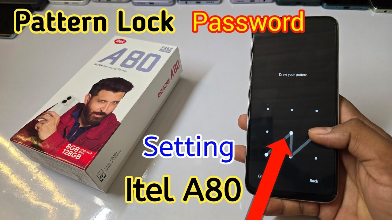 Itel a80 pattern lock setting | Itel a80 me screen lock/password kaise lagaye