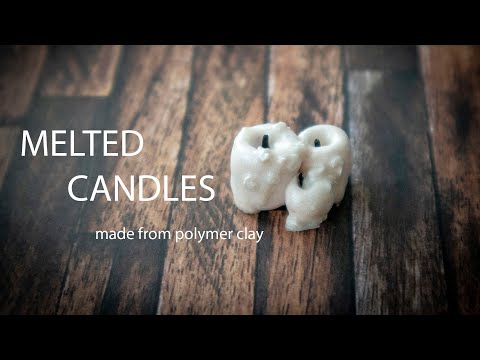 Miniature MELTED candles || easy polymer clay DIY tutorial
