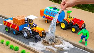 Diy tractor mini Bulldozer to making concrete road | Construction Vehicles, Road Roller #4