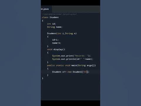 Constructor Program in Java | Parameterized Constructor | Coding in ...