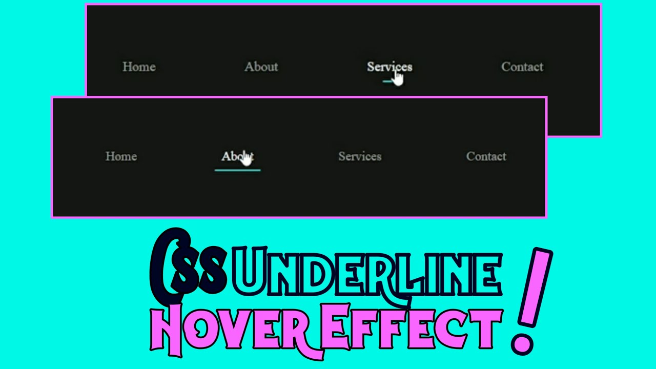 CSS menu Underline Hover animation with pure CSS | CSS Menu Hover effect.