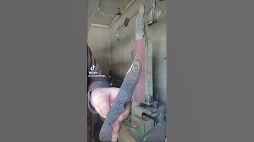 Small Damascus Knife with stand (Part 4)