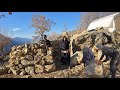 Nomadic life in the mountains | Building a sheep shelter the nomadic way🐐🏕
