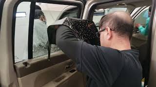 window tinting How to bottom load an suv rear roll up easily