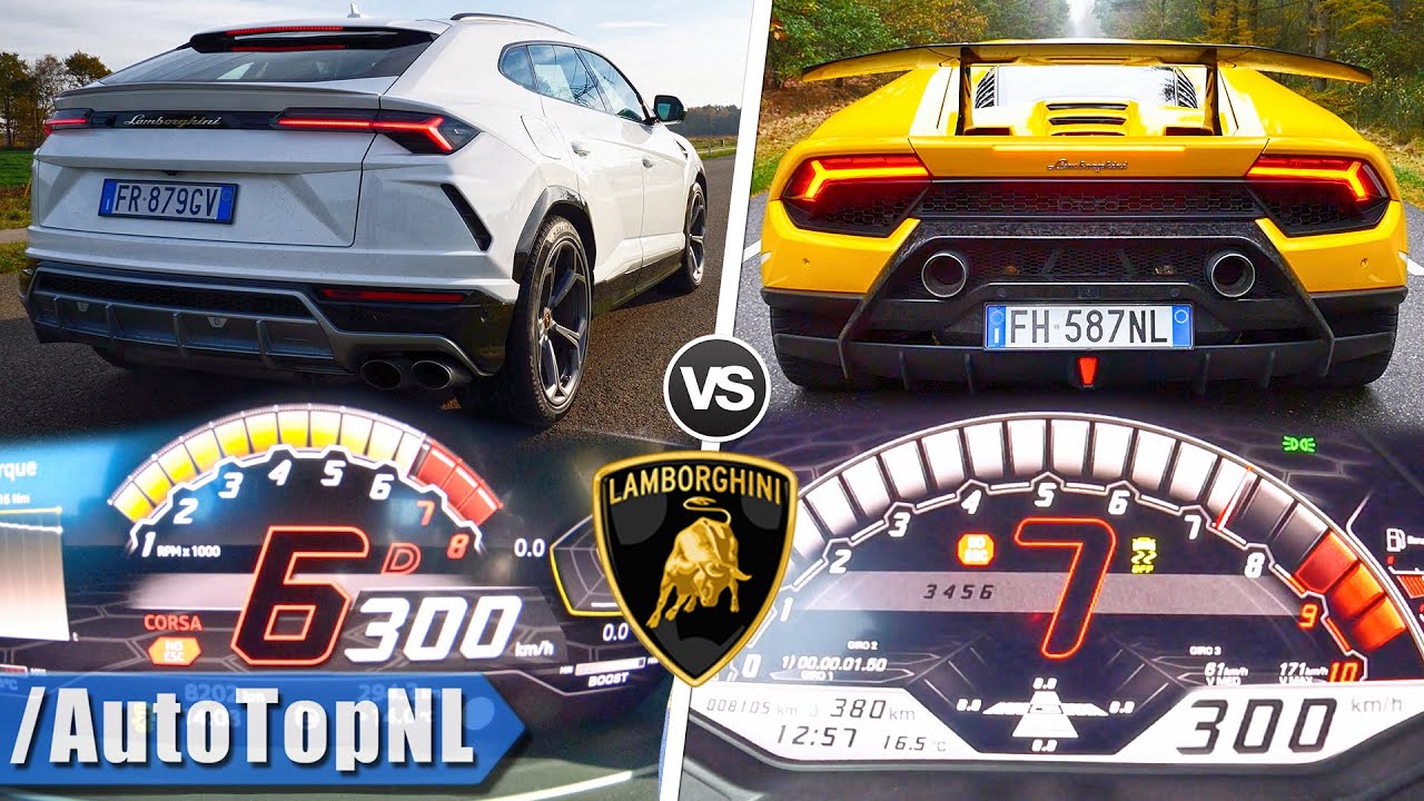 Urus vs Huracan Performante 0300km/h ACCELERATION SOUND