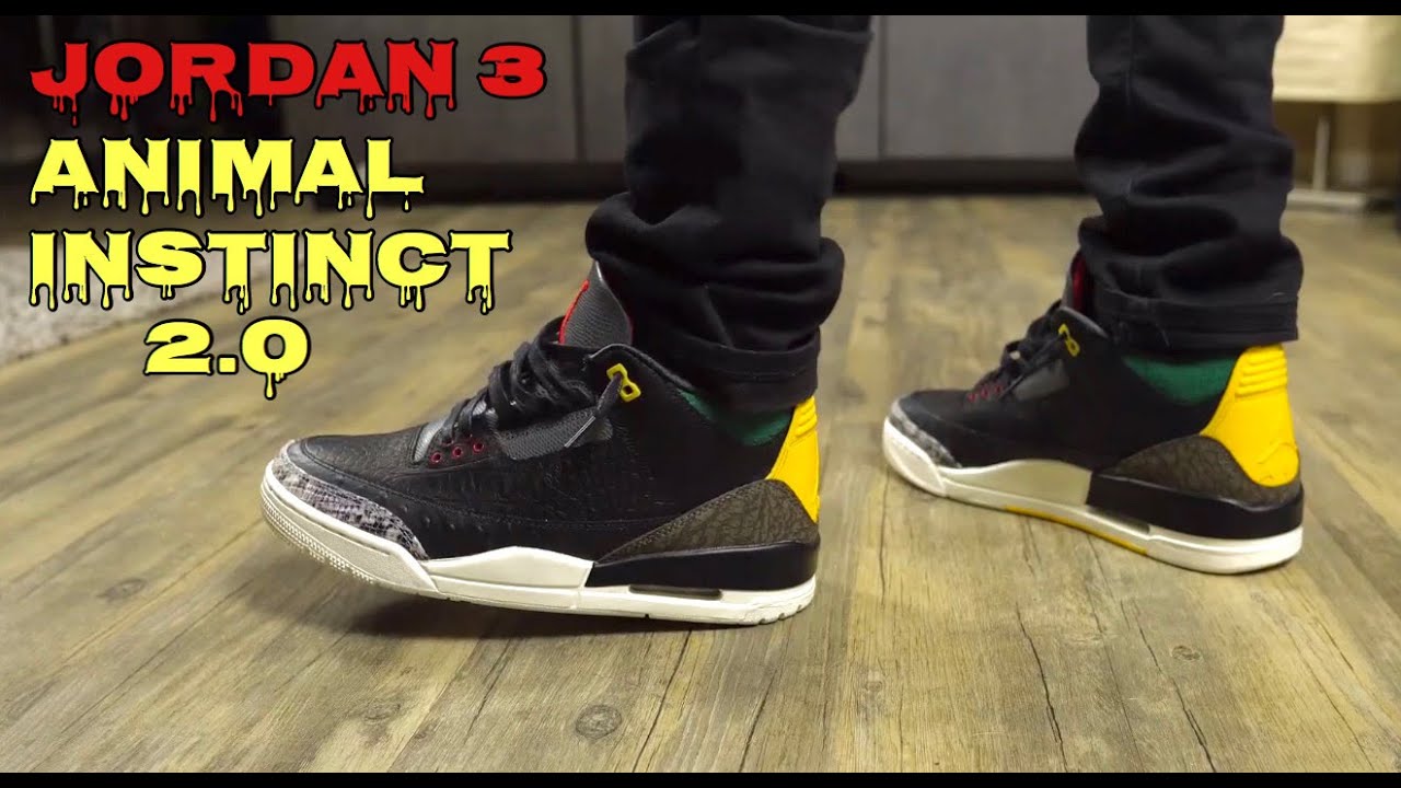 animal instinct jordan 3 on feet