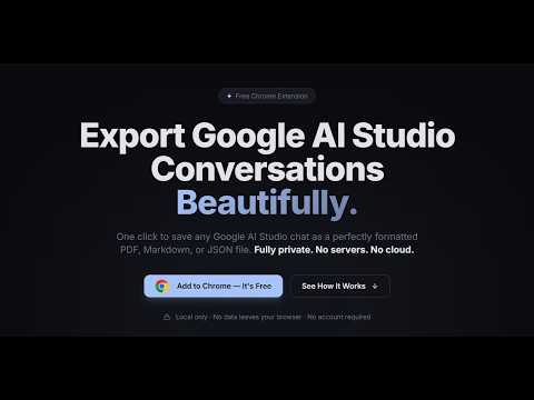 AI Chat Exporter: Save AI Chats to PDF, Markdown & JSON video preview 2