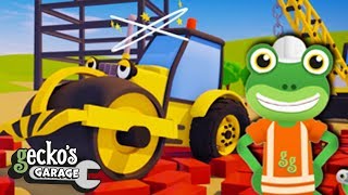 Rick The Roller Learning 3D Shapes!  Gecko's Garage | Construction Trucks | Learning Shapes!